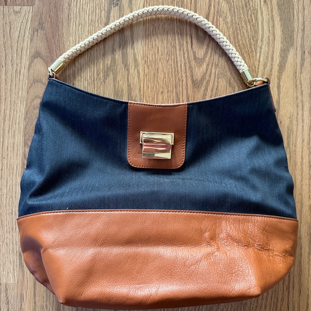 Talbots Denim and Leather handbag